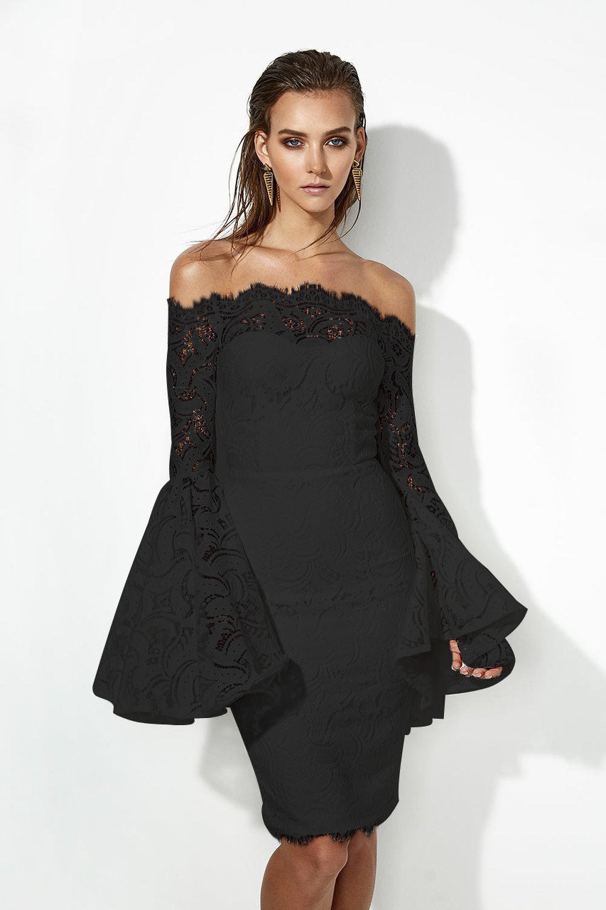 Trumpet white lace dress