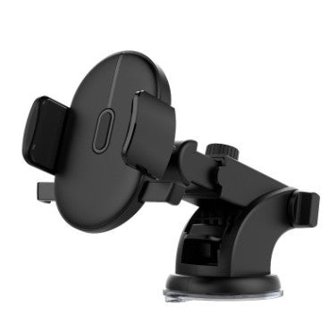 Black car phone holder with suction cup on a white background