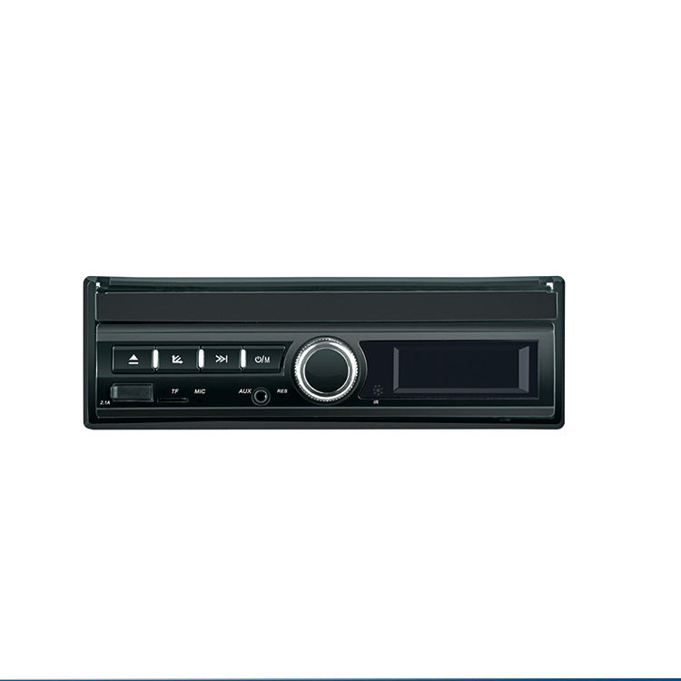 Black car stereo receiver on a white background