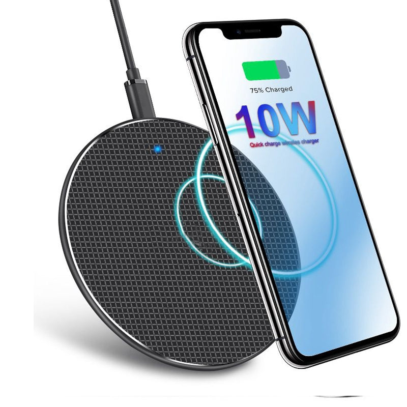 New Gift Custom Round Mobile Phone Wireless Charger Ultra-Thin 10W Aluminum Alloy