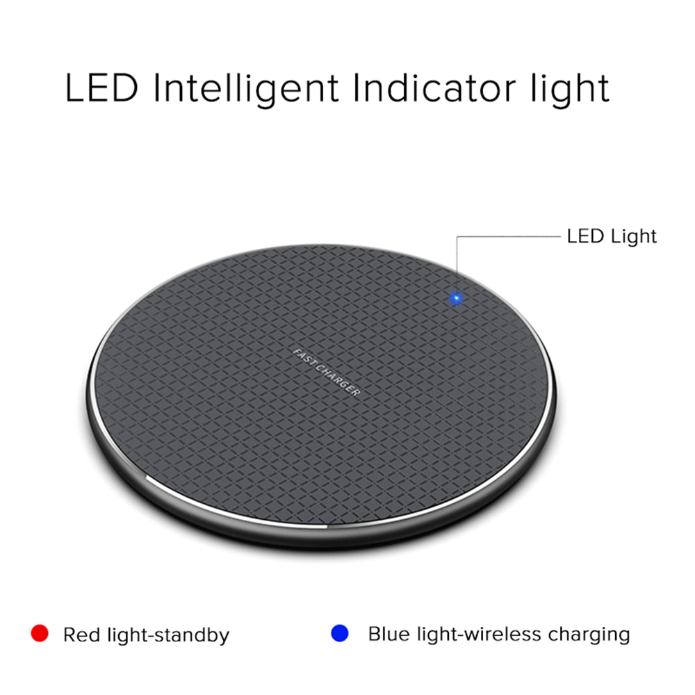 New Gift Custom Round Mobile Phone Wireless Charger Ultra-Thin 10W Aluminum Alloy