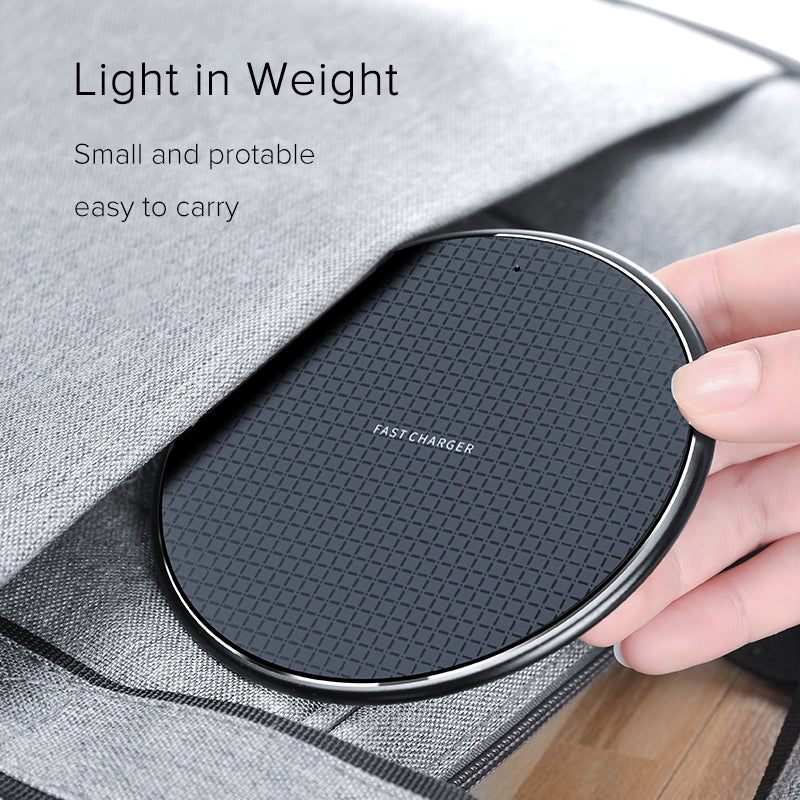 New Gift Custom Round Mobile Phone Wireless Charger Ultra-Thin 10W Aluminum Alloy
