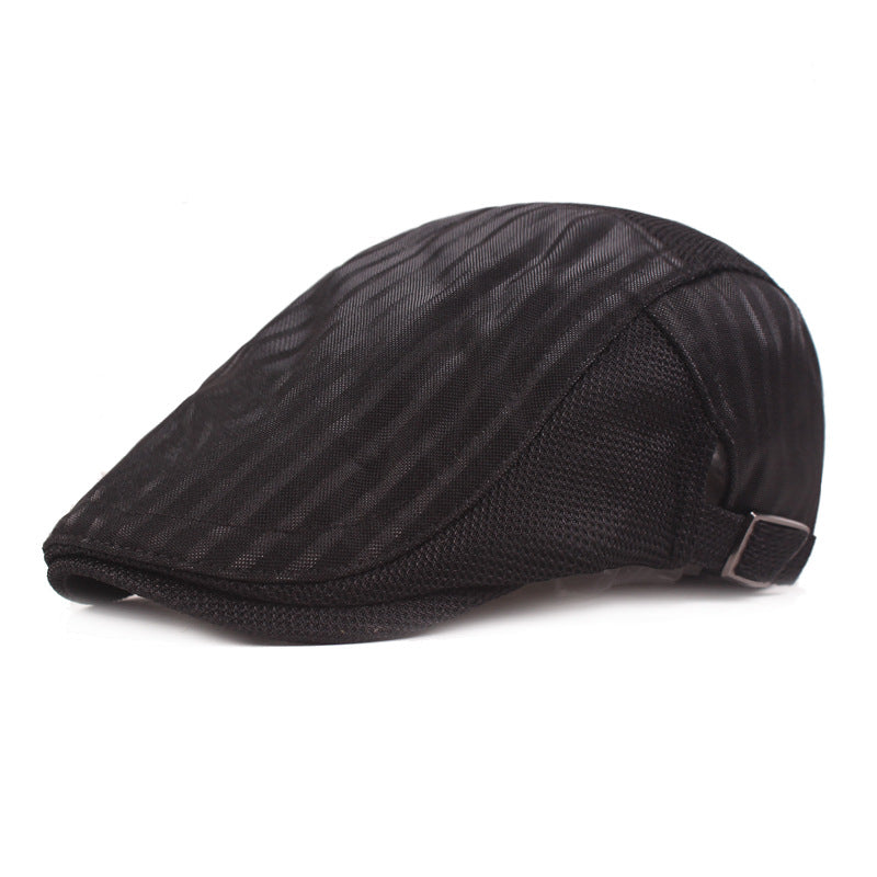 Cap for men ventilation mesh hood youth stripe forward Hat Women's sun protection Beret