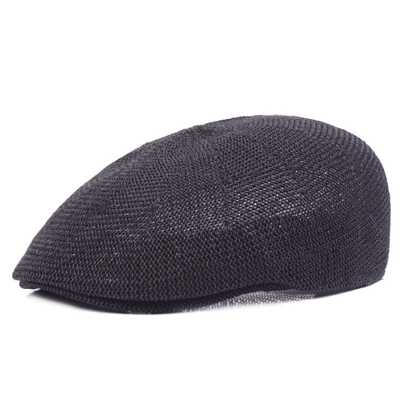 NET hat summer Beret men's mesh cap British casual Sun Hat Women's straw hat