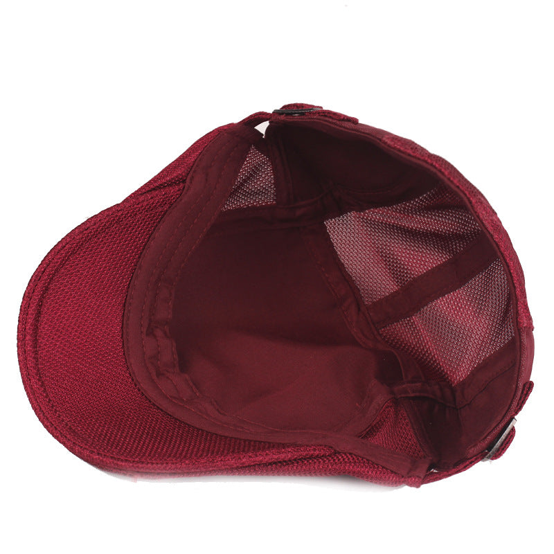 Cap for men ventilation mesh hood youth stripe forward Hat Women's sun protection Beret
