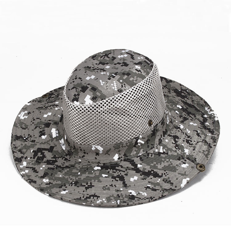 Spring And Summer Windproof Sunshade Outdoor Leisure Hat Breathable Sandal Hat Sunscreen Big Edge Male And Female Hat Camouflage Hat
