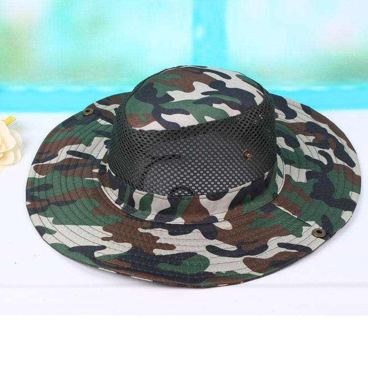 Spring And Summer Windproof Sunshade Outdoor Leisure Hat Breathable Sandal Hat Sunscreen Big Edge Male And Female Hat Camouflage Hat