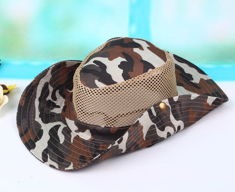 Spring And Summer Windproof Sunshade Outdoor Leisure Hat Breathable Sandal Hat Sunscreen Big Edge Male And Female Hat Camouflage Hat