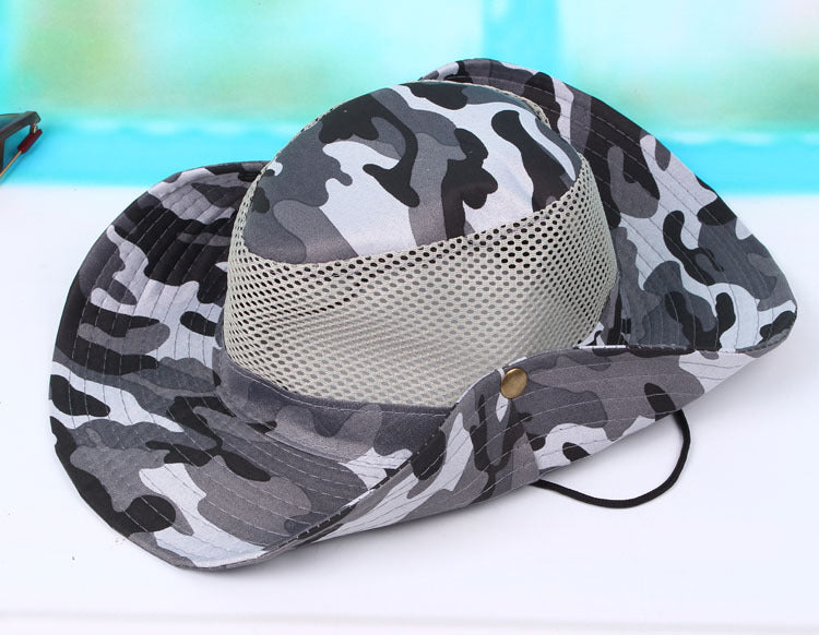 Spring And Summer Windproof Sunshade Outdoor Leisure Hat Breathable Sandal Hat Sunscreen Big Edge Male And Female Hat Camouflage Hat