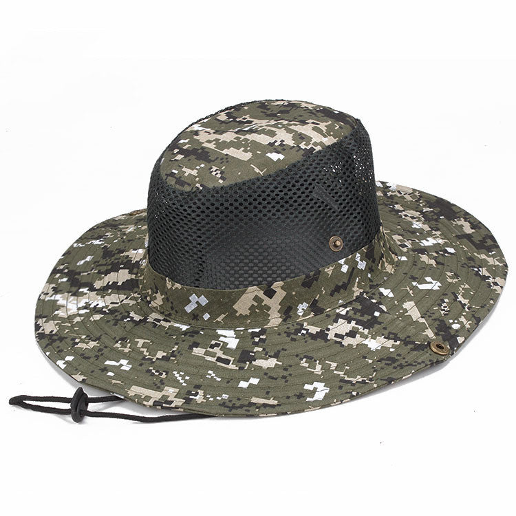 Spring And Summer Windproof Sunshade Outdoor Leisure Hat Breathable Sandal Hat Sunscreen Big Edge Male And Female Hat Camouflage Hat
