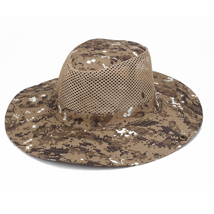 Spring And Summer Windproof Sunshade Outdoor Leisure Hat Breathable Sandal Hat Sunscreen Big Edge Male And Female Hat Camouflage Hat