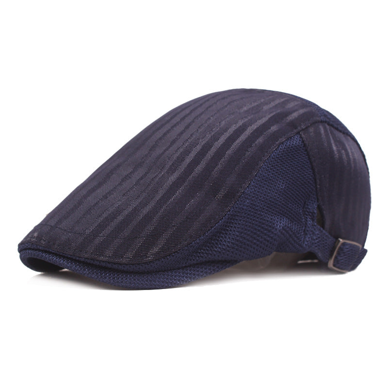 Cap for men ventilation mesh hood youth stripe forward Hat Women's sun protection Beret