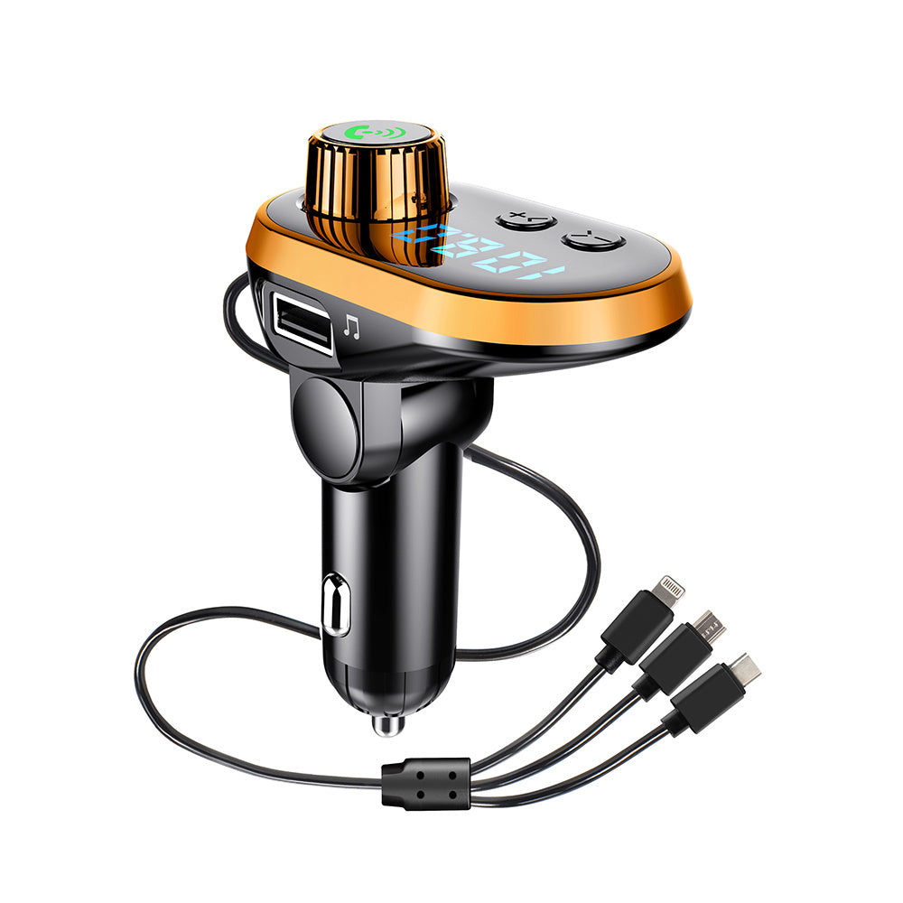 Car charger with multiple ports on a white background