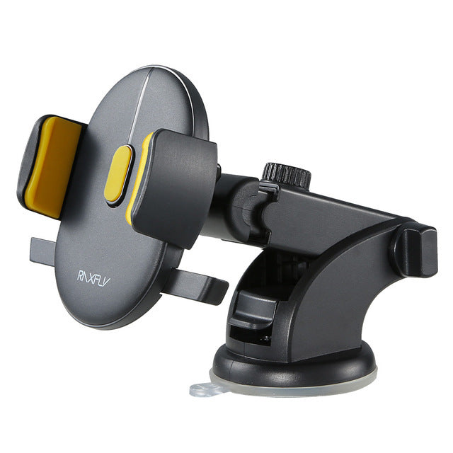 Car phone holder with suction cup on a white background