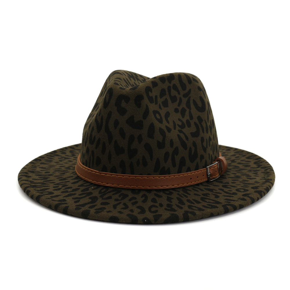 New leopard fur hat in autumn and winter jazz hat