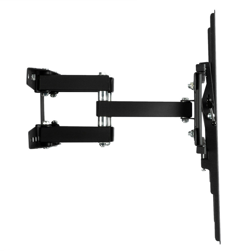 Black TV wall mount on a white background