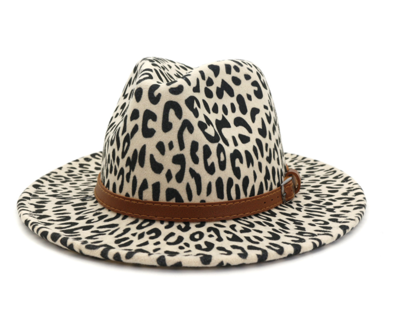 New leopard fur hat in autumn and winter jazz hat