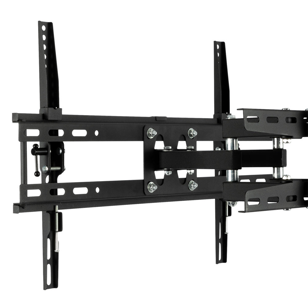 Black TV wall mount on a white background