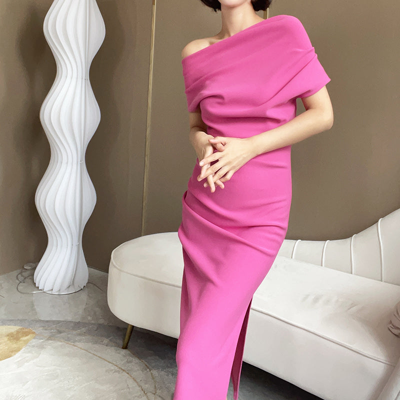 Women's Summer Off Shoulder Waist Long Dress