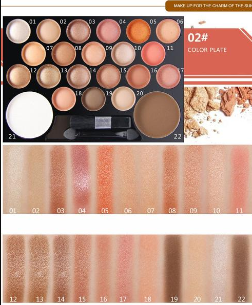 The Novo 22 Colors Eyeshadow & Giltter Palette Set Family