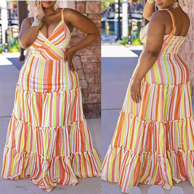 Women's Yellow Swing Mid-length Temperament Commute Printed Dress