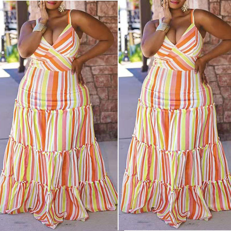 Women's Yellow Swing Mid-length Temperament Commute Printed Dress