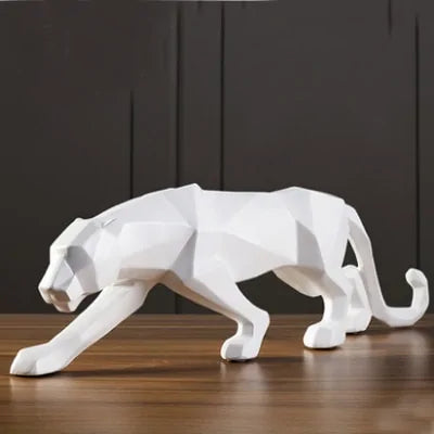 ERMAKOVA Geometric Panther Sculpture | Modern Resin Decor