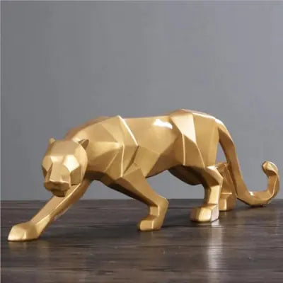 ERMAKOVA Geometric Panther Sculpture | Modern Resin Decor