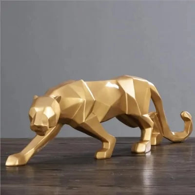 Modern Abstract Leopard Resin Statue for Home Decor
