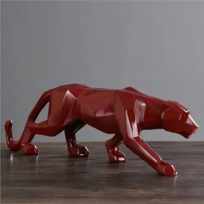 ERMAKOVA Geometric Panther Sculpture | Modern Resin Decor