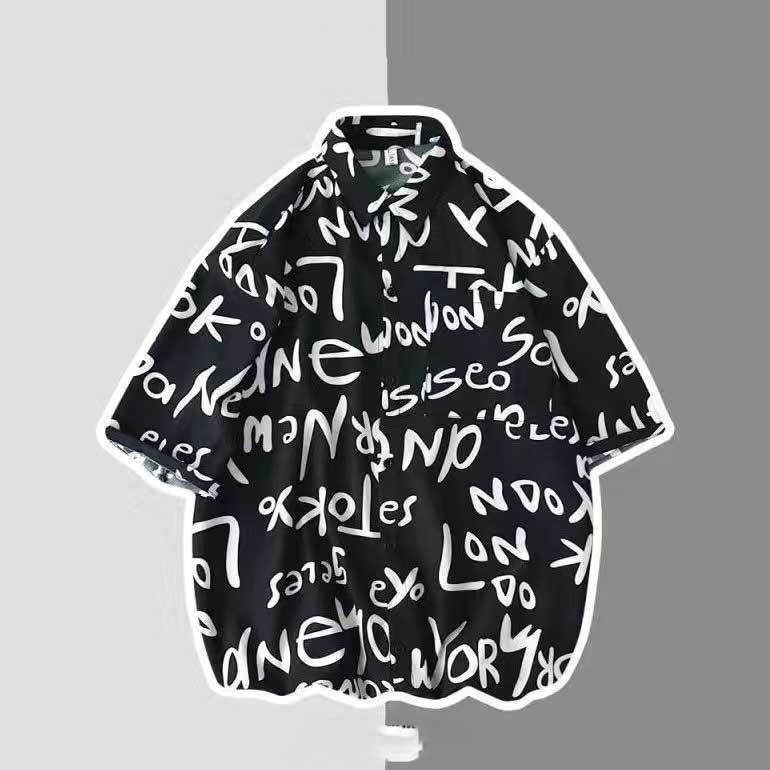 Men's Vintage Oil Painting Floral Short Sleeve Shirt