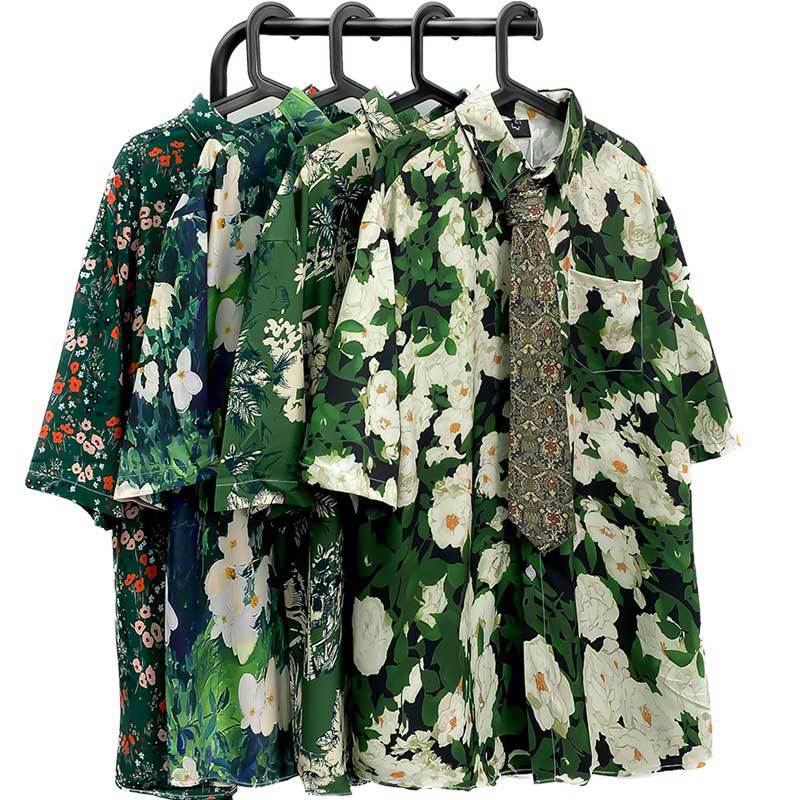 Men's Vintage Oil Painting Floral Short Sleeve Shirt