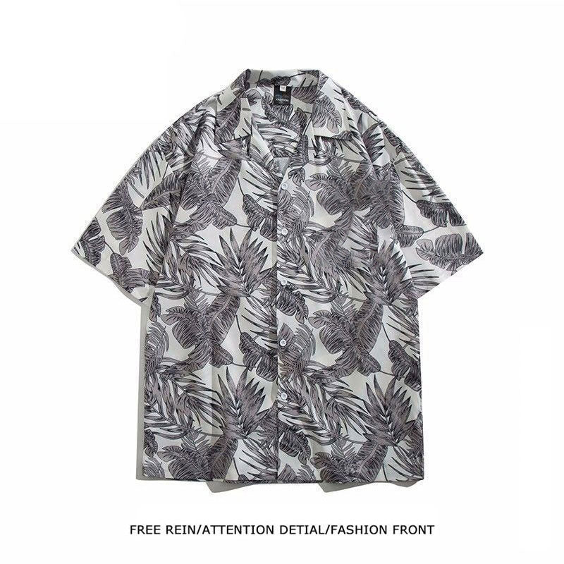 Men's Vintage Oil Painting Floral Short Sleeve Shirt