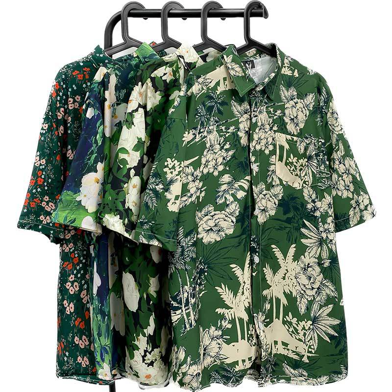 Men's Vintage Oil Painting Floral Short Sleeve Shirt