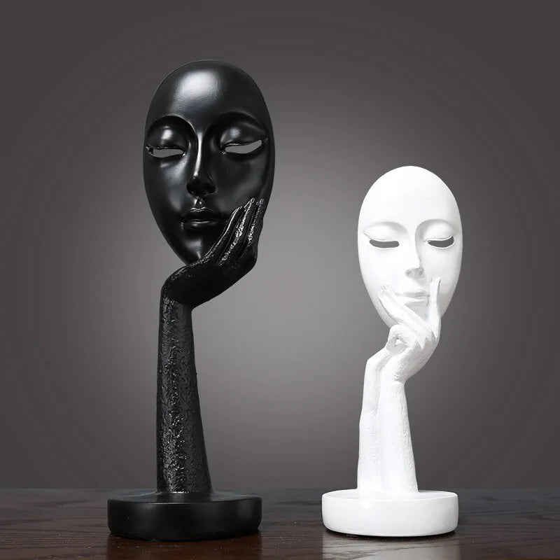 3D Abstract Resin Sculpture Set for Tabletop Decor