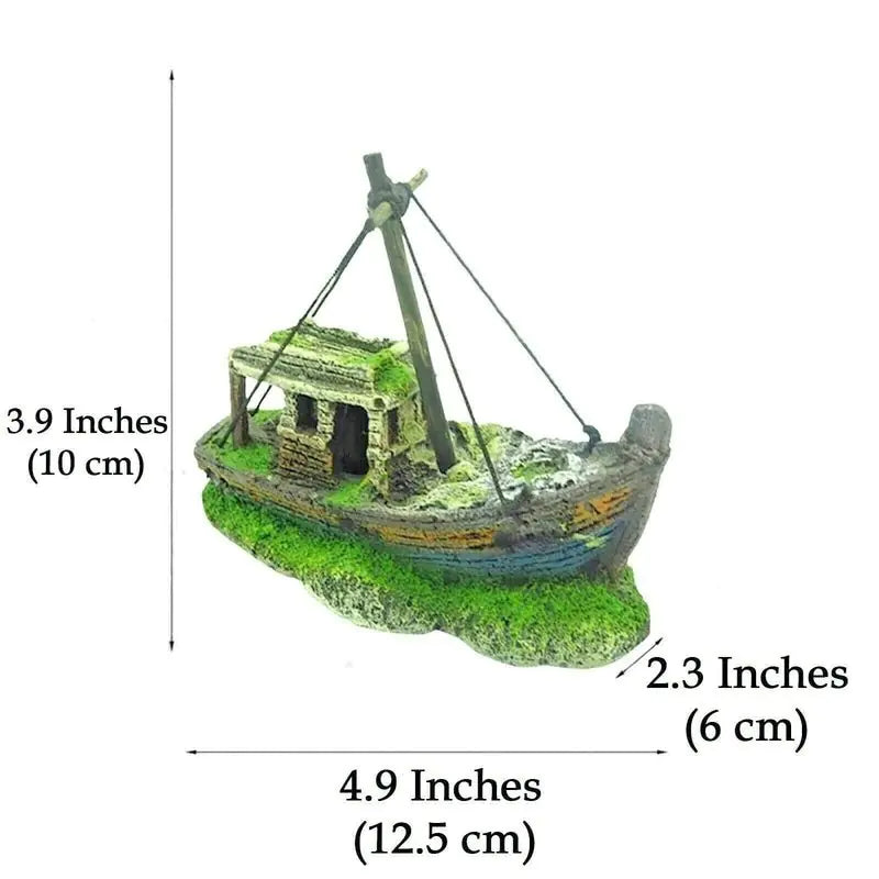 Pirate Ship Aquarium Ornament - Safe Resin Fish Tank Decor