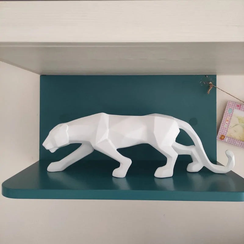 ERMAKOVA Geometric Panther Sculpture | Modern Resin Decor