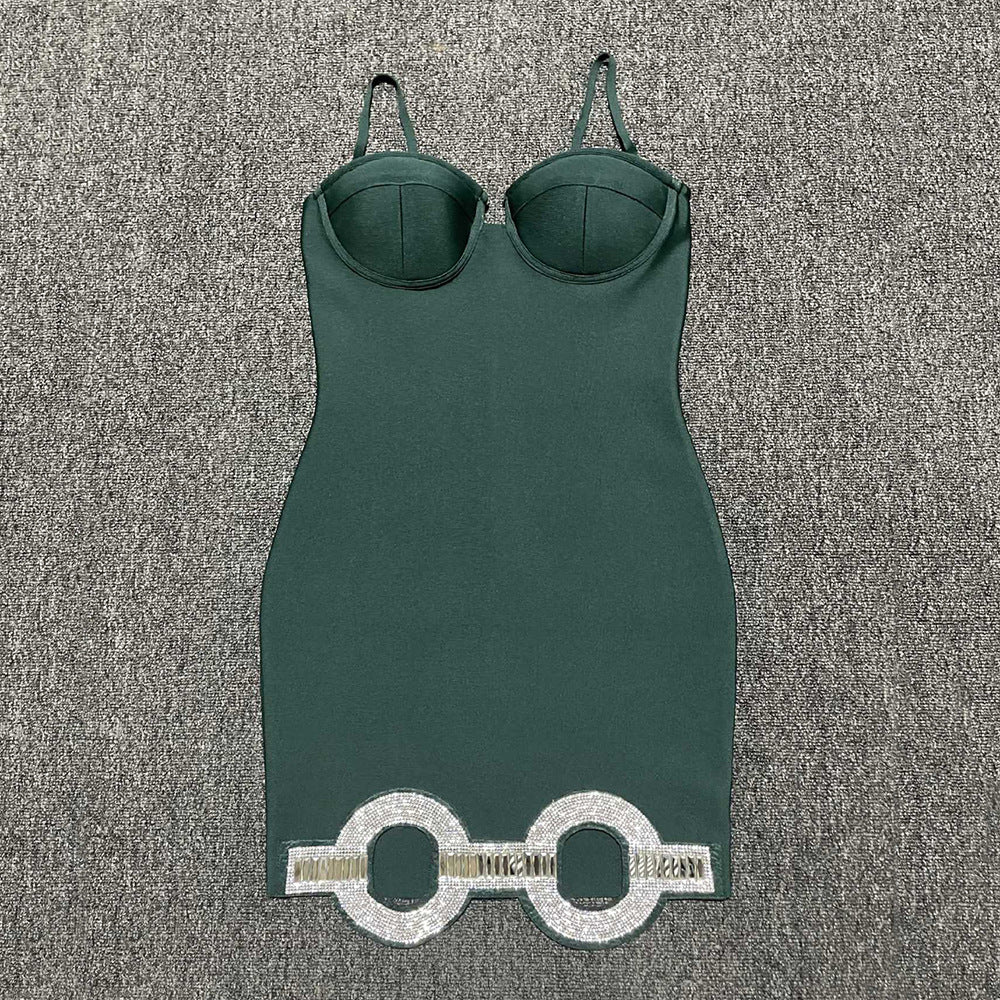 Women's Clothing Socialite Slim Fit Hip Spaghetti Straps Bandage Dress