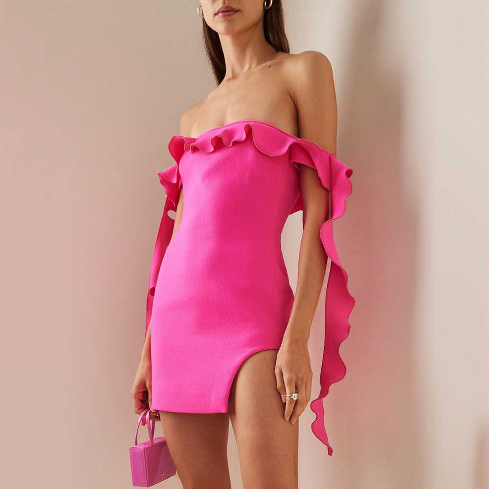 Women's Three-dimensional Ruffle Bandage Dress