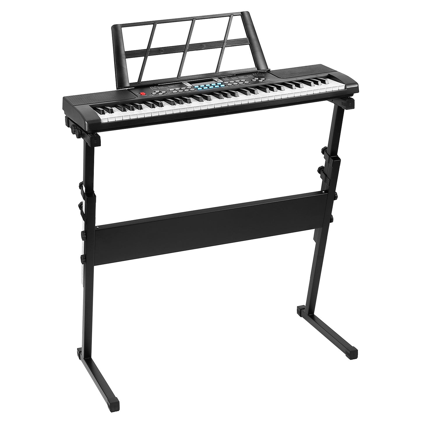 Digital keyboard with stand on a white background