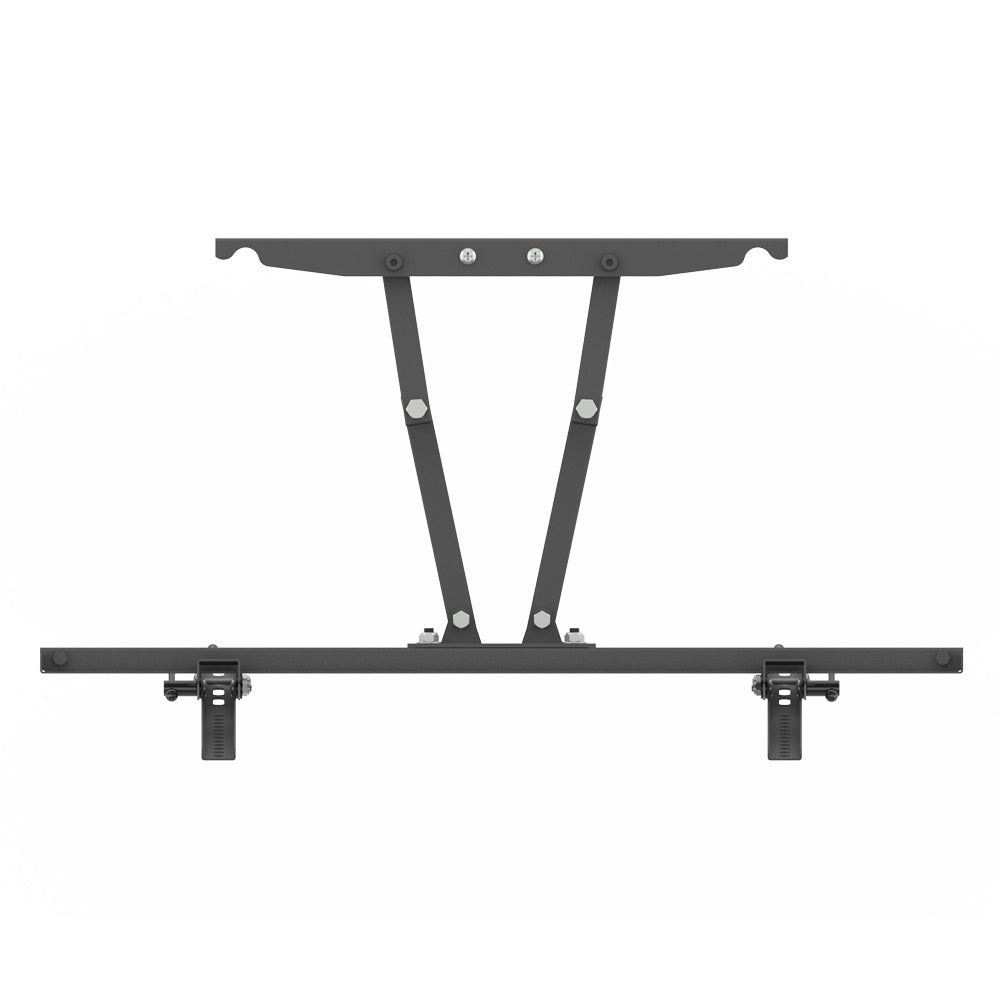 Black metal bracket on a white background