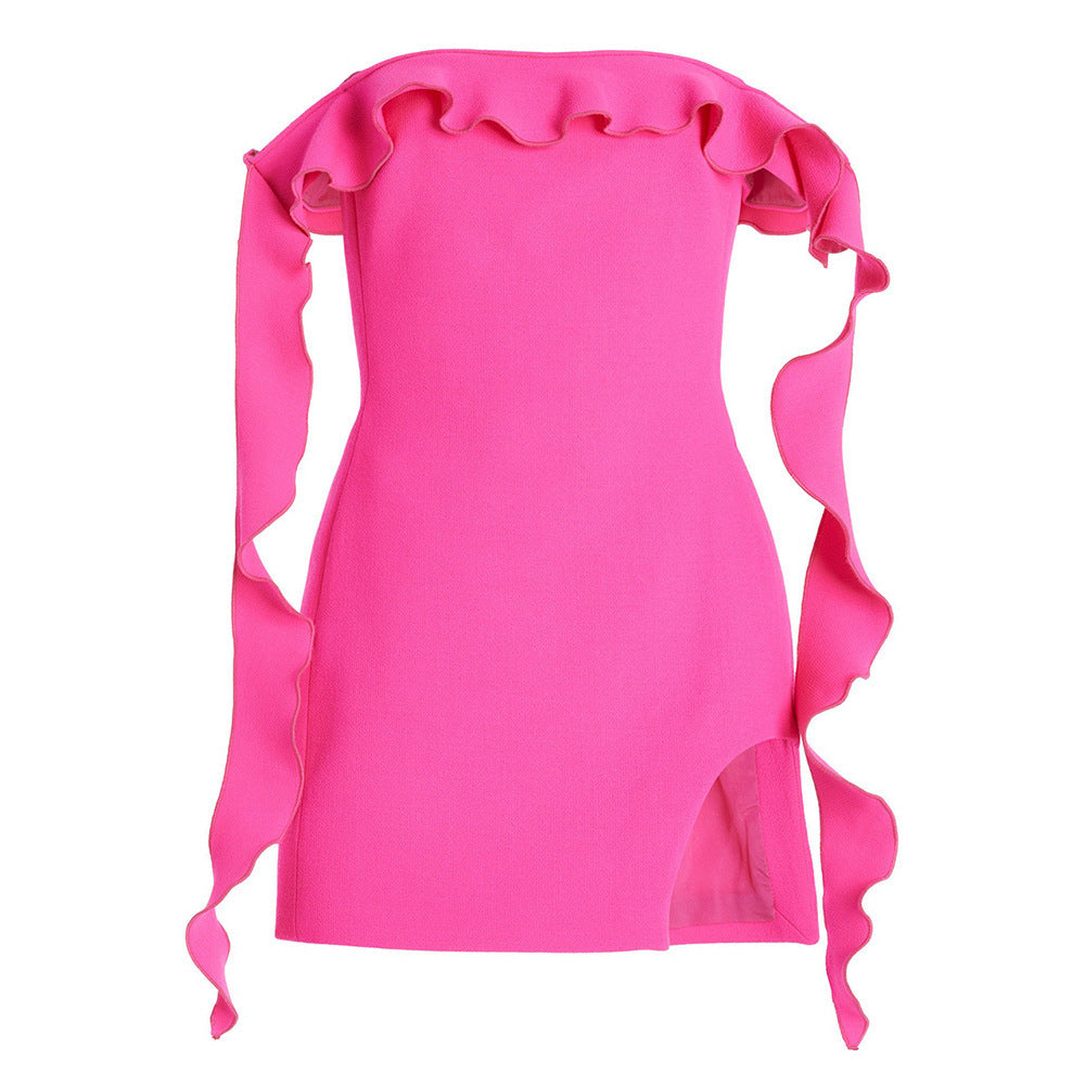 Women's Three-dimensional Ruffle Bandage Dress