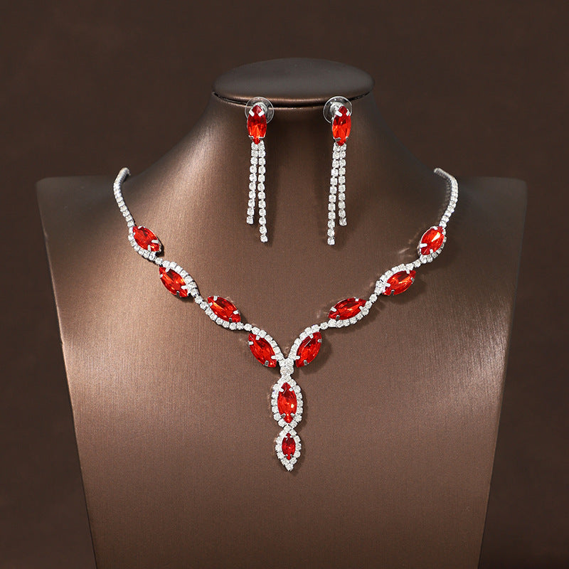 Party Stage Performance Necklace And Earrings Suite