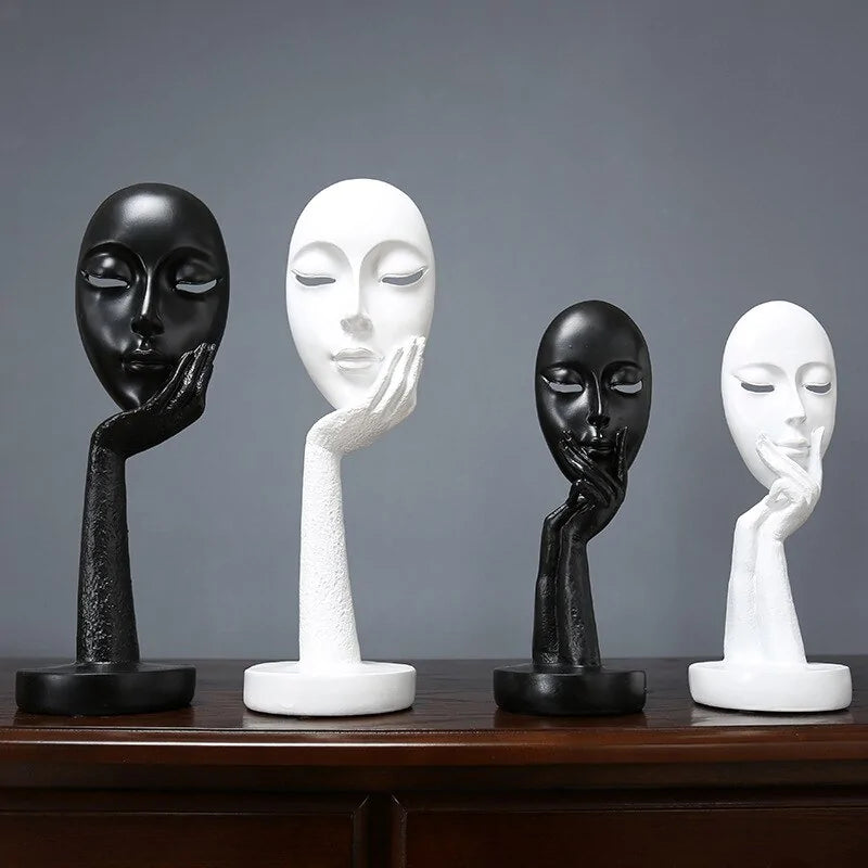 3D Abstract Resin Sculpture Set for Tabletop Decor