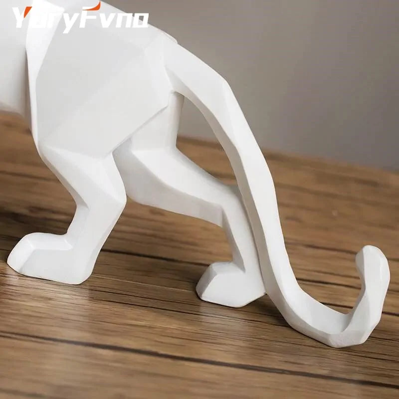 Modern Abstract Leopard Resin Statue for Home Decor