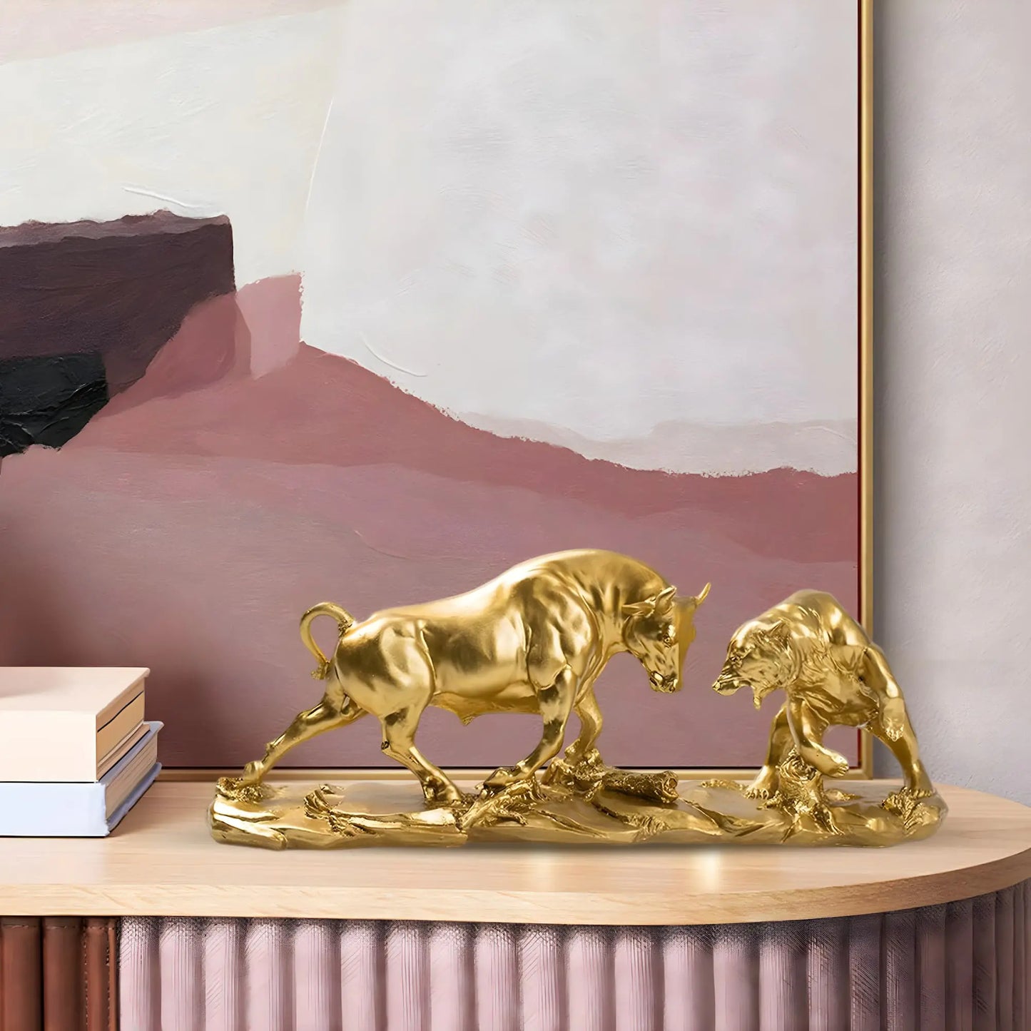 7-inch Bronze Bull and Bear Statue | Finance & Office Decor