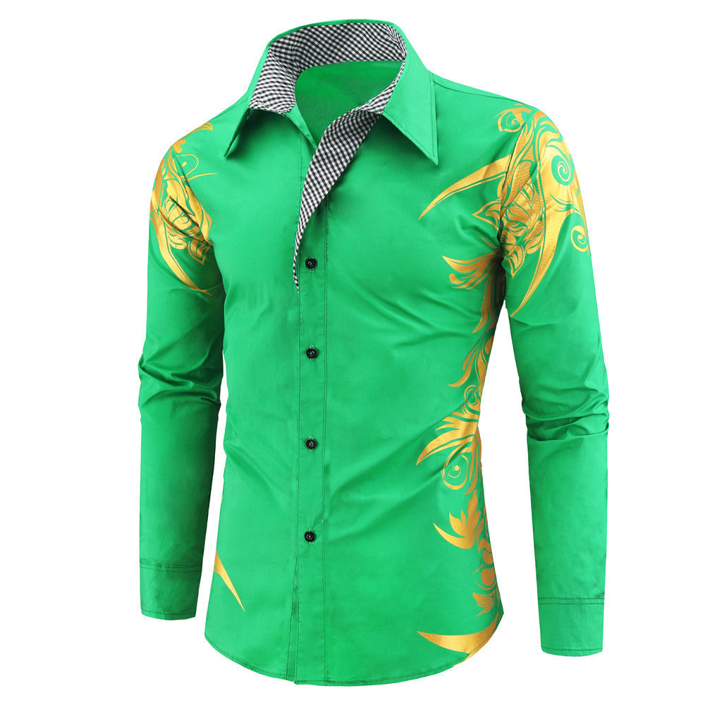 Fashion bronzing printed shirt