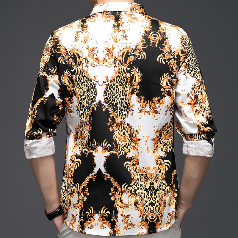 Chinese style floral shirt