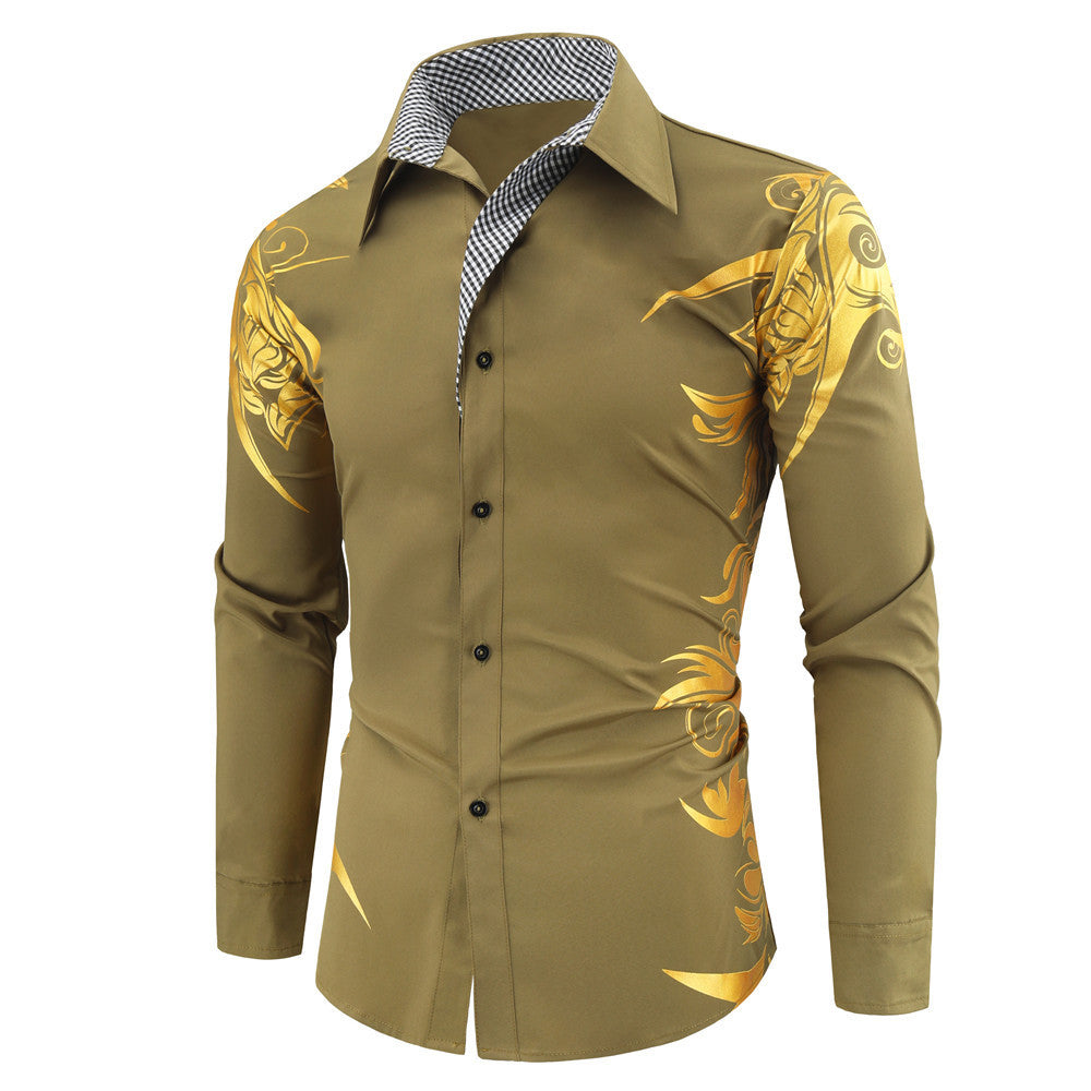 Fashion bronzing printed shirt