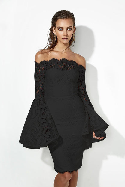 Trumpet white lace dress